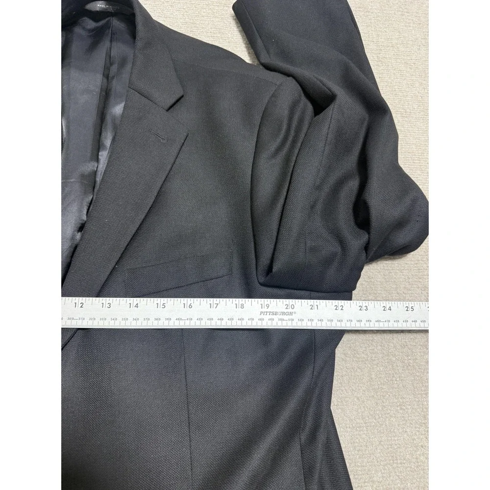 John W Nordstrom Blazer Mens 46L Black Wool Loro Piana Super 120s‎ Sport Coat